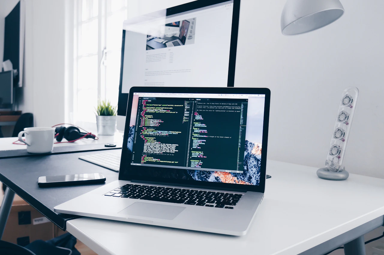 Code on a developer's screen representing secured applications